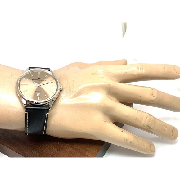 Hamilton Men's Watch H38525721 Swiss Automatic Beige Dial Leather Band 40mm - Picture 4 of 16